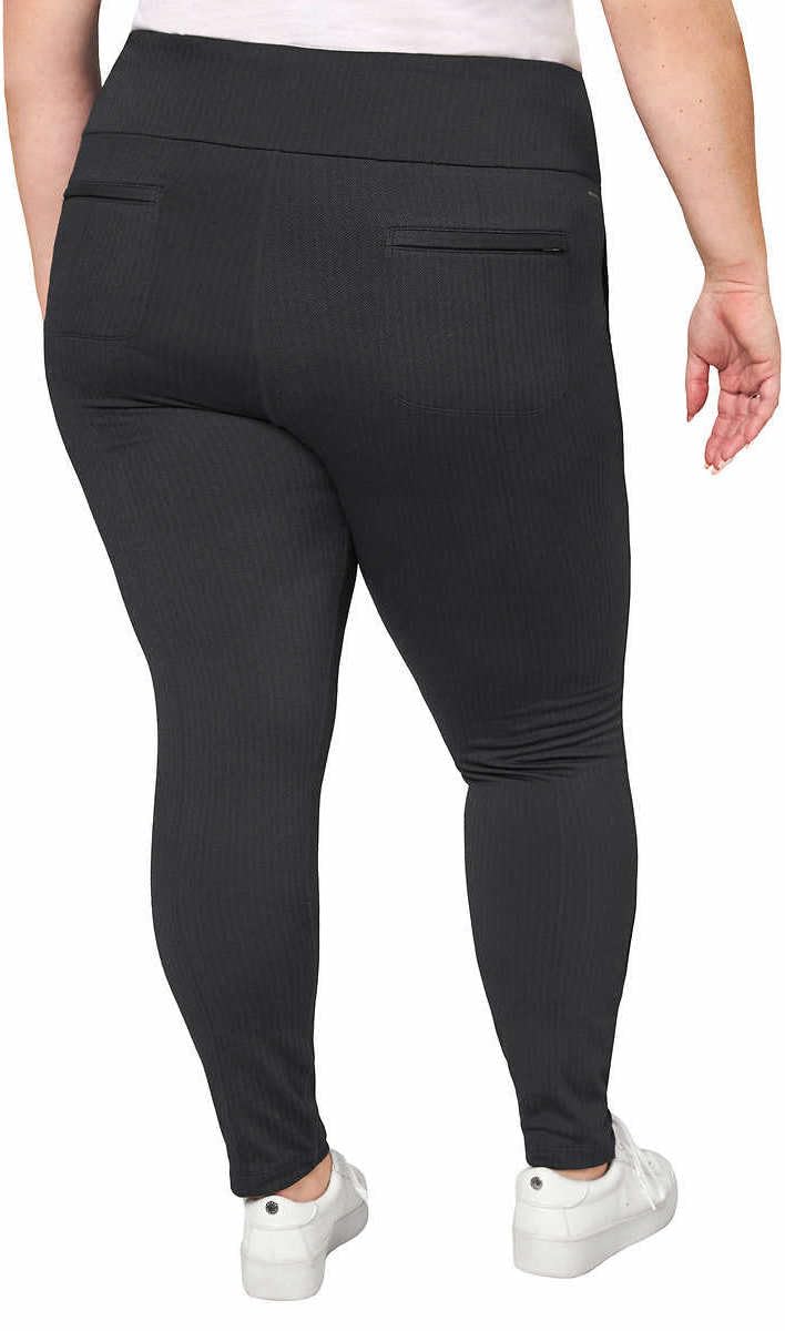 Mondetta Womens Midweight High Rise Jacquard Knit Legging (US, Alpha, Large, Regular, Regular, Black/Gray) - Image 3