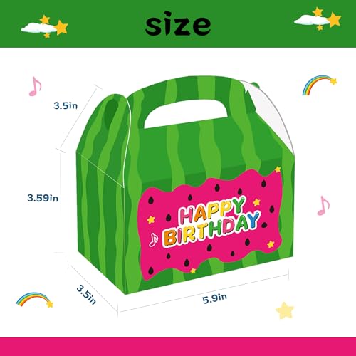 WEGYMER Watermelon Party Candy Boxes 16Pcs Cartoon Melon Birthday Party Supplies Goodie Bags for Watermelon Theme Birthday Decorations CocoBaby Shower Party Supplies - Image 2