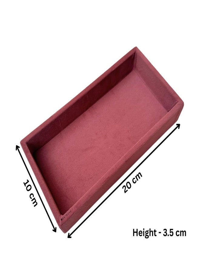 La Trove Plain Jewellery Organizer Tray for Rings, Earrings & Small Accessories Storage, Darkpink - Image 4