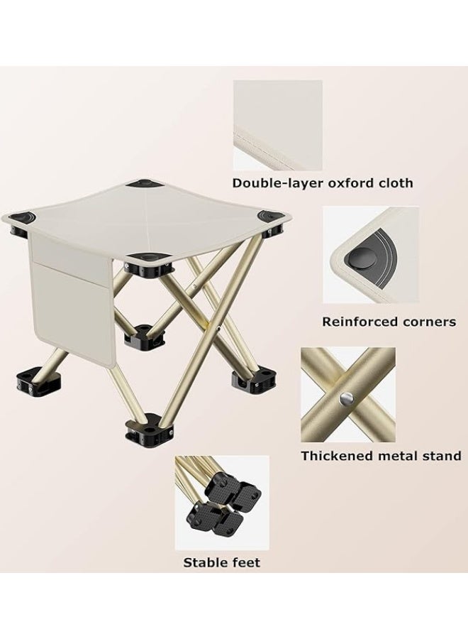 كرسي تخييم، كرسي قابل للطي محمول ومُحسّن مقاس 13 بوصة. كرسي خفيف الوزن مثالي لصيد الأسماك للبالغين والمشي في الهواء الطلق والنزهات على الشاطئ ويمكنه تحمل ما يصل إلى 450 رطلاً (بيج) (بيج) - Image 4