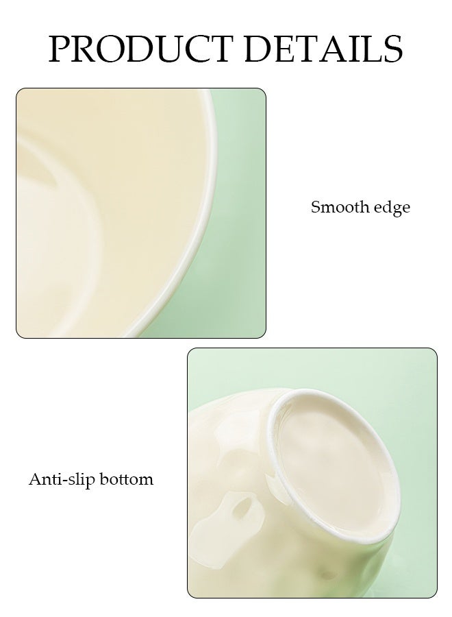 DUNISO 10-Piece Yellow Ceramic Bowl And Plate Set, Microwave Safe, Sauce Plate, Dipping Sauce Bowl, Serving Bowl, Stackable, Suitable For Dessert, Appetizer, Ketchup, Salad, Sushi, Noodles, Soup,Crockery Tableware Set，Ceramic Tableware - Image 2