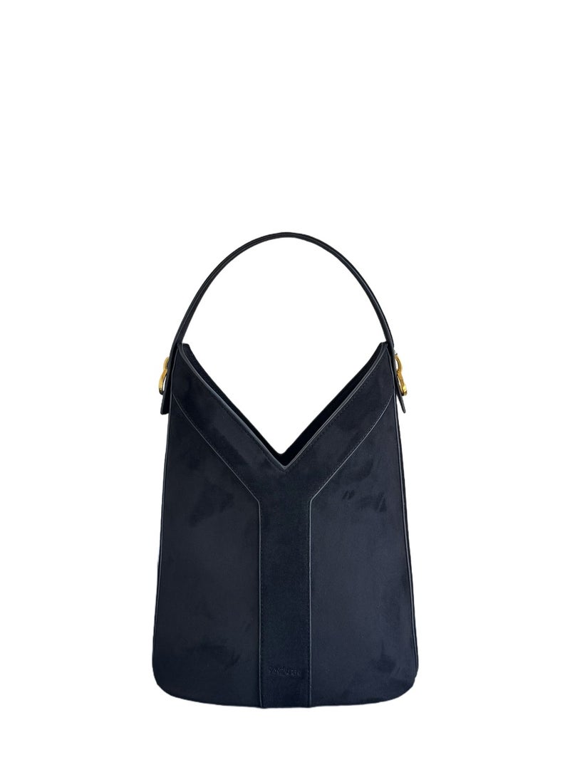 Yves Saint Laurent Y top-handle bucket in suede leather
