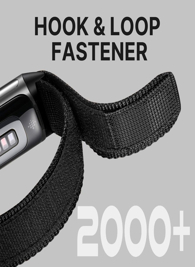 Bandletic سوار Bandletic الرياضي متوافق مع أساور Fitbit Charge 6/5 للرجال والنساء، أساور معصم بديلة متينة من النايلون الناعم مع مشبك مغناطيسي على شكل حرف V لجهاز تتبع اللياقة البدنية Fitbit Charge 5/6 - Image 4
