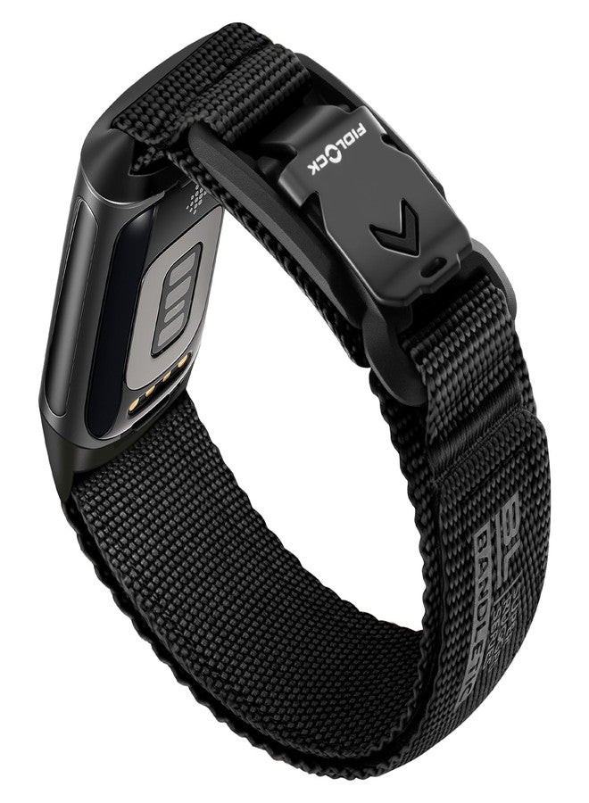 Bandletic سوار Bandletic الرياضي متوافق مع أساور Fitbit Charge 6/5 للرجال والنساء، أساور معصم بديلة متينة من النايلون الناعم مع مشبك مغناطيسي على شكل حرف V لجهاز تتبع اللياقة البدنية Fitbit Charge 5/6 - Image 1