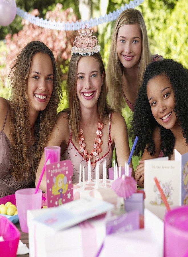 ACO-UINT Birthday Crown for Women, Pink Birthday Princess Crown Happy Birthday Headband, Birthday Girl Crown Birthday Princess Tiara Birthday Decorations Gifts - Image 4