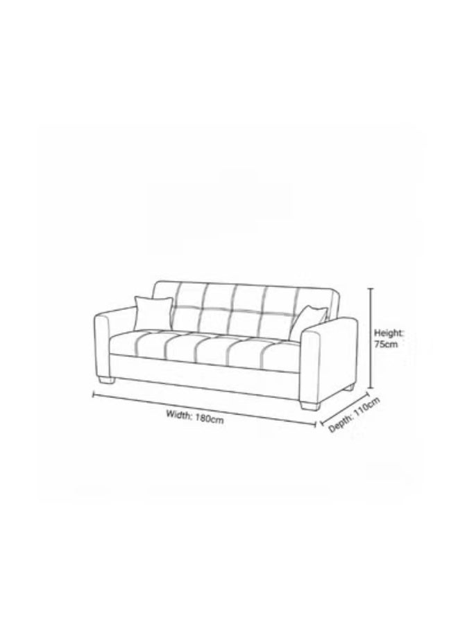 KARNAK Alba 2-in-1 Sofa Cum Bed 3 Seater Convertible Sleeper Sofa with Storage & Cushions (Brown) - Image 2
