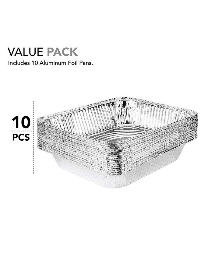 Stock Your Home Aluminum Pans 9x13 Disposable Foil Pans (10 Pack) - Half Size Steam Table Deep Aluminum Trays - Tin Foil Disposable Pans Great for Cooking, Heating, Storing, Prepping Food - Image 3