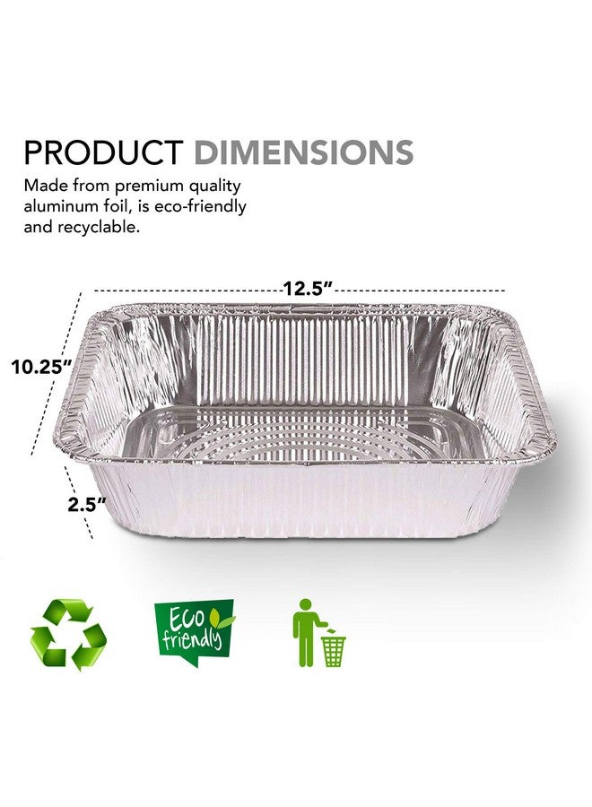 Stock Your Home Aluminum Pans 9x13 Disposable Foil Pans (10 Pack) - Half Size Steam Table Deep Aluminum Trays - Tin Foil Disposable Pans Great for Cooking, Heating, Storing, Prepping Food - Image 2