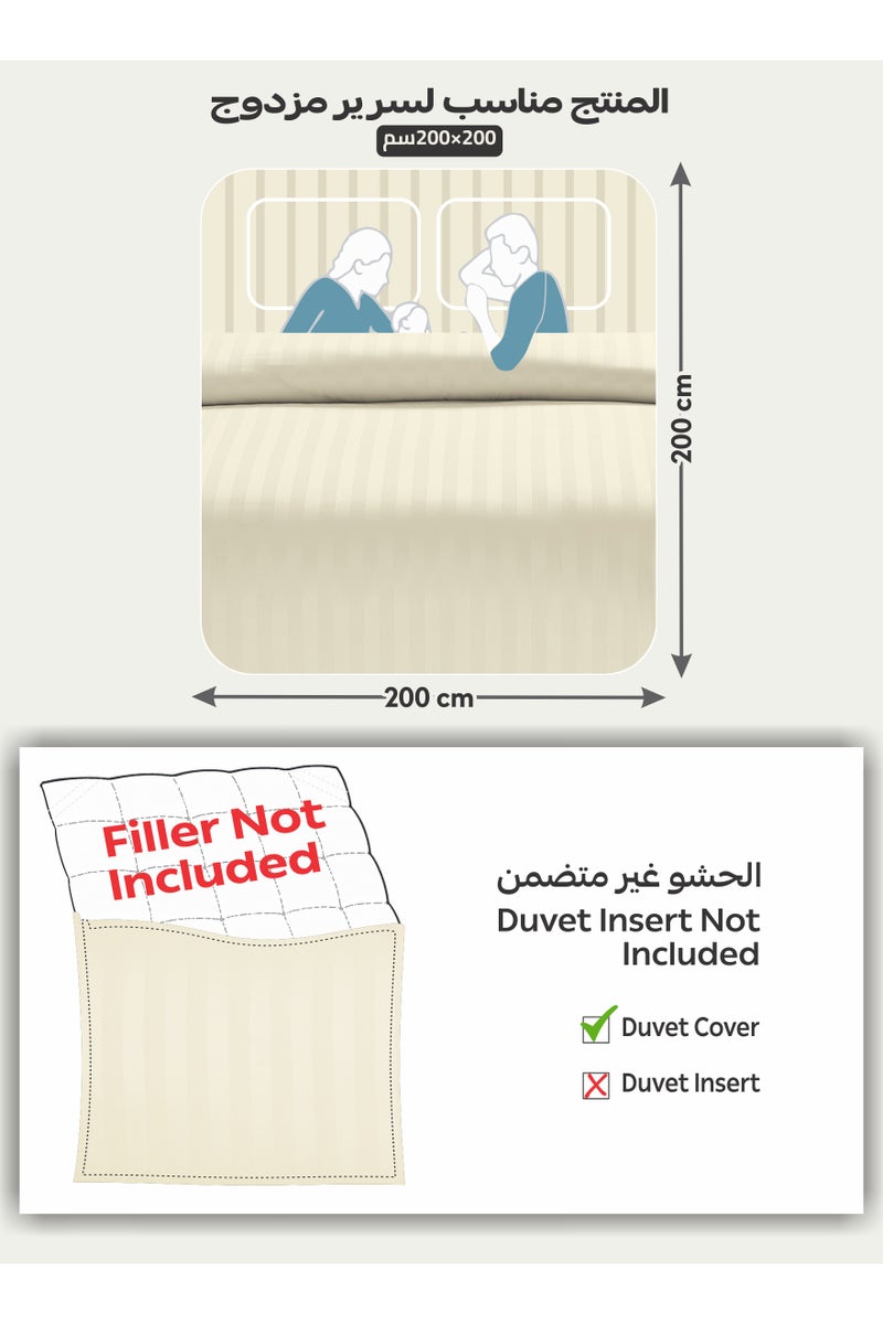 Donetella Striped Duvet Cover Set King Size Fits 200x200 cm - 6-Pcs Bed Set, Microfiber Fabric - 1 Duvet Cover, 1 Fitted Sheet, 2 Pillow Sham, 2 Pillowcase (Filler Not Included) - Image 3