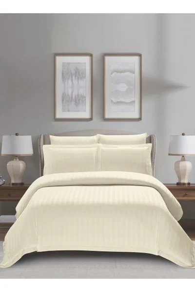 دوناتيلا Striped Duvet Cover Set King Size 220x240 cm - 6-Pcs Bed Set, Microfiber Fabric - 1 Duvet Cover, 1 Fitted Sheet, 2 Pillow Sham, 2 Pillowcase (Filler Not Included)