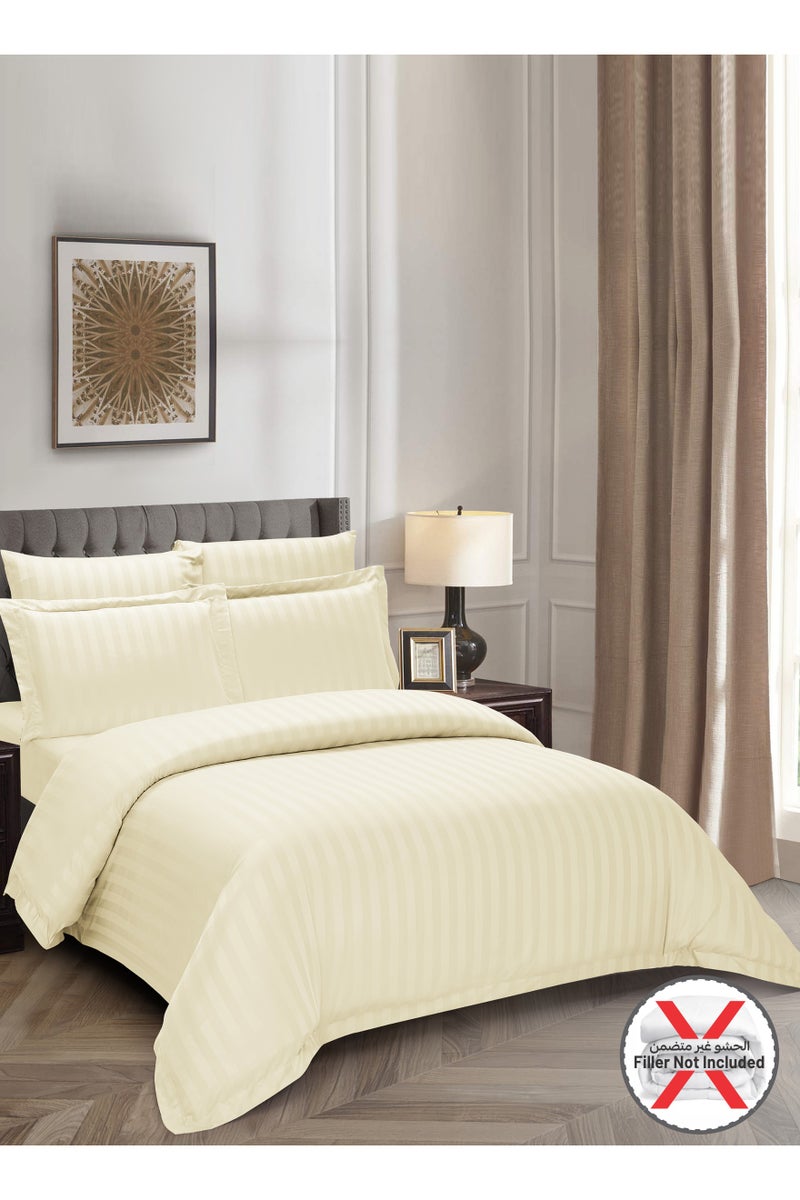 Donetella Striped Duvet Cover Set King Size Fits 200x200 cm - 6-Pcs Bed Set, Microfiber Fabric - 1 Duvet Cover, 1 Fitted Sheet, 2 Pillow Sham, 2 Pillowcase (Filler Not Included) - Image 2