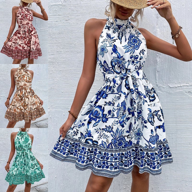 Shipped New Floral Neck Dress - Image 2
