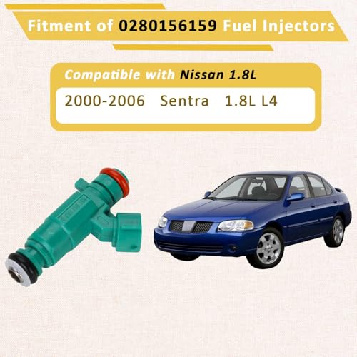 Pjvmvo 0280156159 OE 18L Performance Fuel InjectorsCompatible withNissan 18 Sentra 2000 2001 2002 2003 2004 2005 2006 12 Holes Set of 4 - Image 3