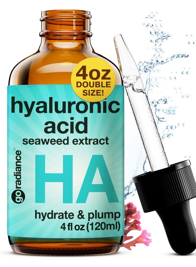 Go Radiance Double Size (4Oz) Hyaluronic Acid Serum For Face 3.5% Hyaluronic Acid Moisturizer Hydrating Serum For Face Moisturizing Hyaluronic Acid Serum With Seaweed And Chamomile Glow Face Serum For Women  - Image 1