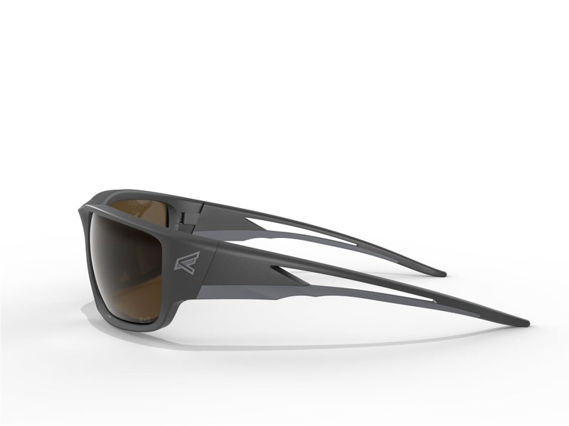EDGE Kazbek Polarized Wrap-Around Safety Glasses, Anti-Scratch, Non-Slip, UV 400, Military Grade, ANSI/ISEA & MCEPS Compliant, 5.04" Wide, Black Frame/Copper Lens - Image 3
