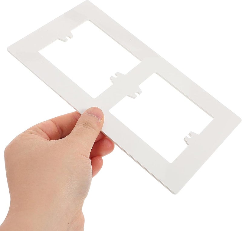 UKCOCO White Decorative Outlet Cover Plates for Wall Socket, 2pcs Dual Hole Receptacle Faceplate Spacers, Plastic Rustproof Light Plate for Living Room and Bedroom - Image 4