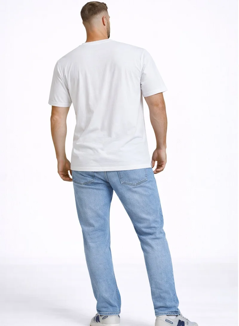 لعب البولو تيشيرت رجالي مطبوع أبيض