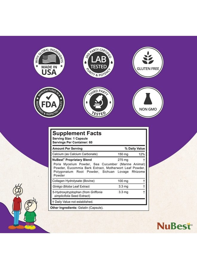 نوبست NuBest Tall - دعم قوة العظام والمناعة وعظام أقوى بالكالسيوم والكولاجين والأعشاب للأعمار من 5 سنوات فما فوق والمراهقين الذين لا يشربون الحليب يوميًا - 60 كبسولة | إمداد لمدة شهر - Image 3