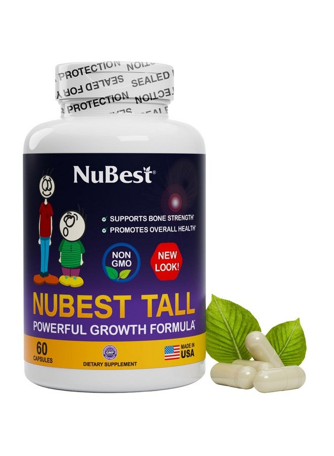نوبست NuBest Tall - دعم قوة العظام والمناعة وعظام أقوى بالكالسيوم والكولاجين والأعشاب للأعمار من 5 سنوات فما فوق والمراهقين الذين لا يشربون الحليب يوميًا - 60 كبسولة | إمداد لمدة شهر - Image 1