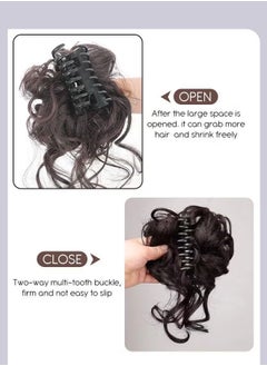 Ocean Messy Curly Hair Bun Extensions, Wavy Synthetic Chignon with High Elastic Claw, Hair Accessories Donut Roller Bun Wig for Women Updo Scrunchies, Brown  - Image 4