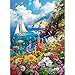 Edsjegn 300 Pieces Puzzles for AdultsColorful Garden By The Ocean Puzzle for Adults Children ElderlyRecycled Paper Puzzle 300 PiecesGlossy Sturdy Pieces Challenging Family Game Great Gift Idea 205x15in - Image 2