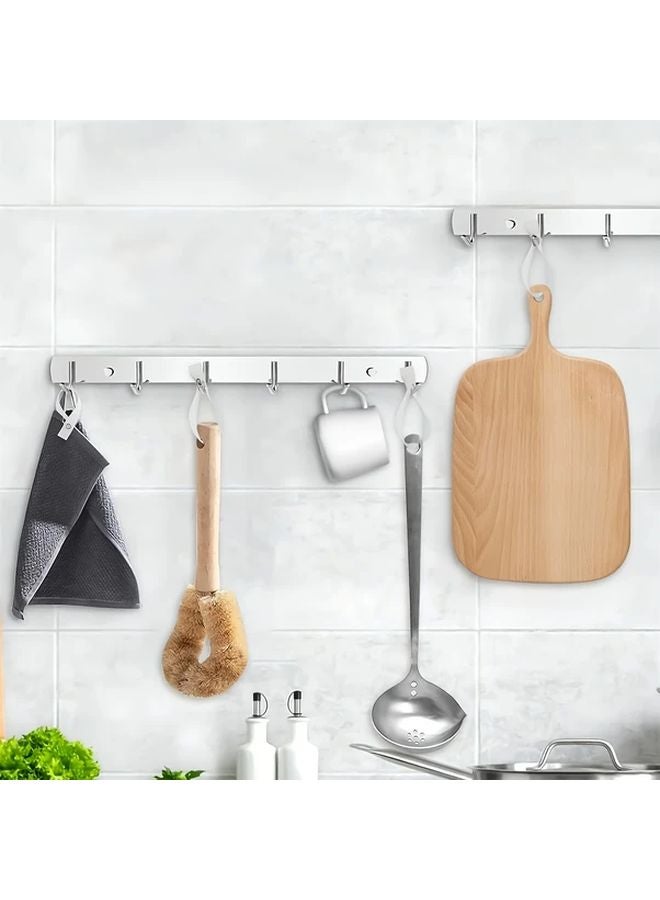 12pcs White Canvas Wall Mounted Towel Hanger With Snap Button Closure - Image 5