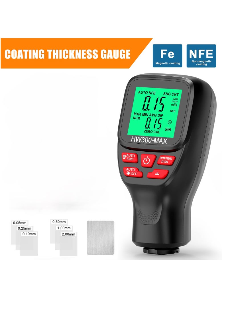 Generic HW300-MAX Coating Thickness Gauge Anti slip Coating Film Gauge High precision Automotive Paint Powder Layer Thickness Gauge  - Image 3
