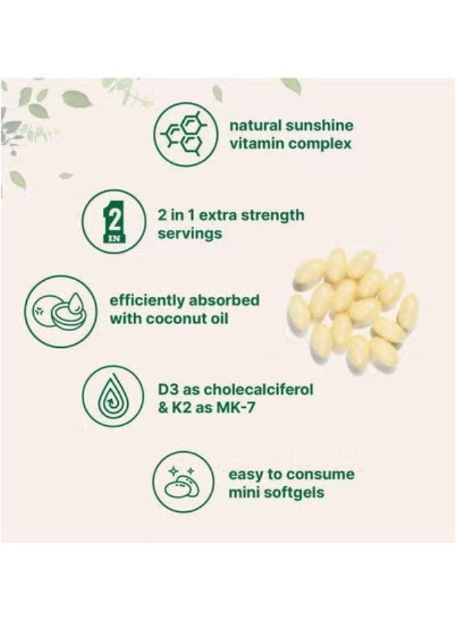 فيتامين D3 + K2، 180 كبسولة نباتية - Image 3