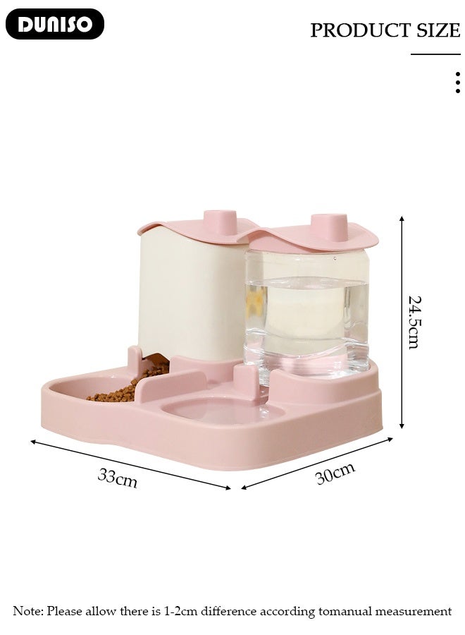 DUNISO Pet Feeder and Water Dispenser Set, Automatic Cat Feeder, Water Dispenser, with Pet Food Bowl, for Small Medium Dog Puppy Kitten Rabbit - Image 2