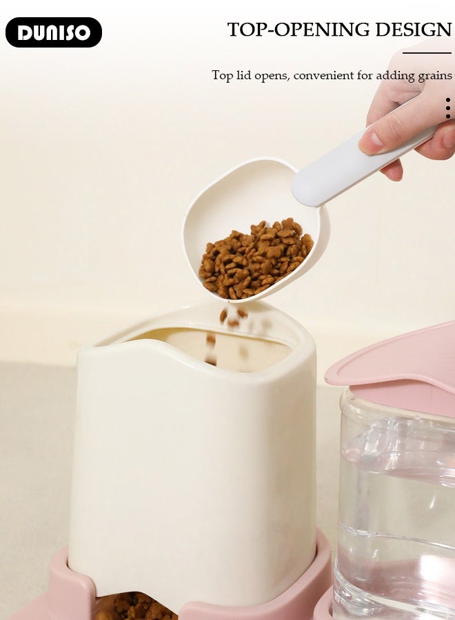 DUNISO Pet Feeder and Water Dispenser Set, Automatic Cat Feeder, Water Dispenser, with Pet Food Bowl, for Small Medium Dog Puppy Kitten Rabbit - Image 4