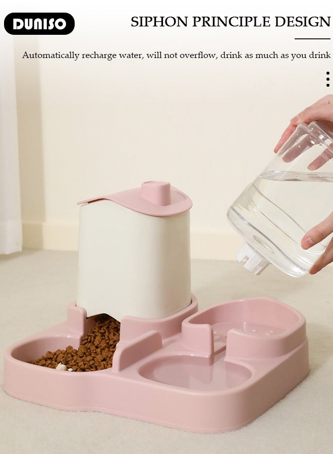 DUNISO Pet Feeder and Water Dispenser Set, Automatic Cat Feeder, Water Dispenser, with Pet Food Bowl, for Small Medium Dog Puppy Kitten Rabbit - Image 5