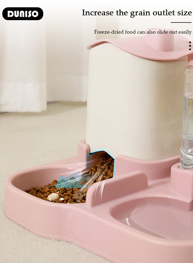 DUNISO Pet Feeder and Water Dispenser Set, Automatic Cat Feeder, Water Dispenser, with Pet Food Bowl, for Small Medium Dog Puppy Kitten Rabbit - Image 3