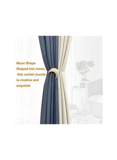 The Bros Curtain Tiebacks, Magnetic Decorative Rope Holdbacks 1 Pair Gold Moon and Star Shape Window Curtain Drape Clips for Bedroom Home Office  - Image 4