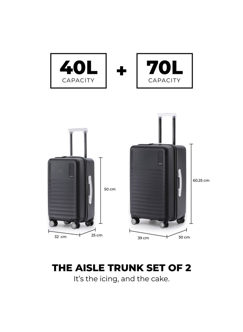 Mokobara The Aisle Trunk Set Of 2 - Durable Polycarbonate Material | Money Moves, Black - Image 4