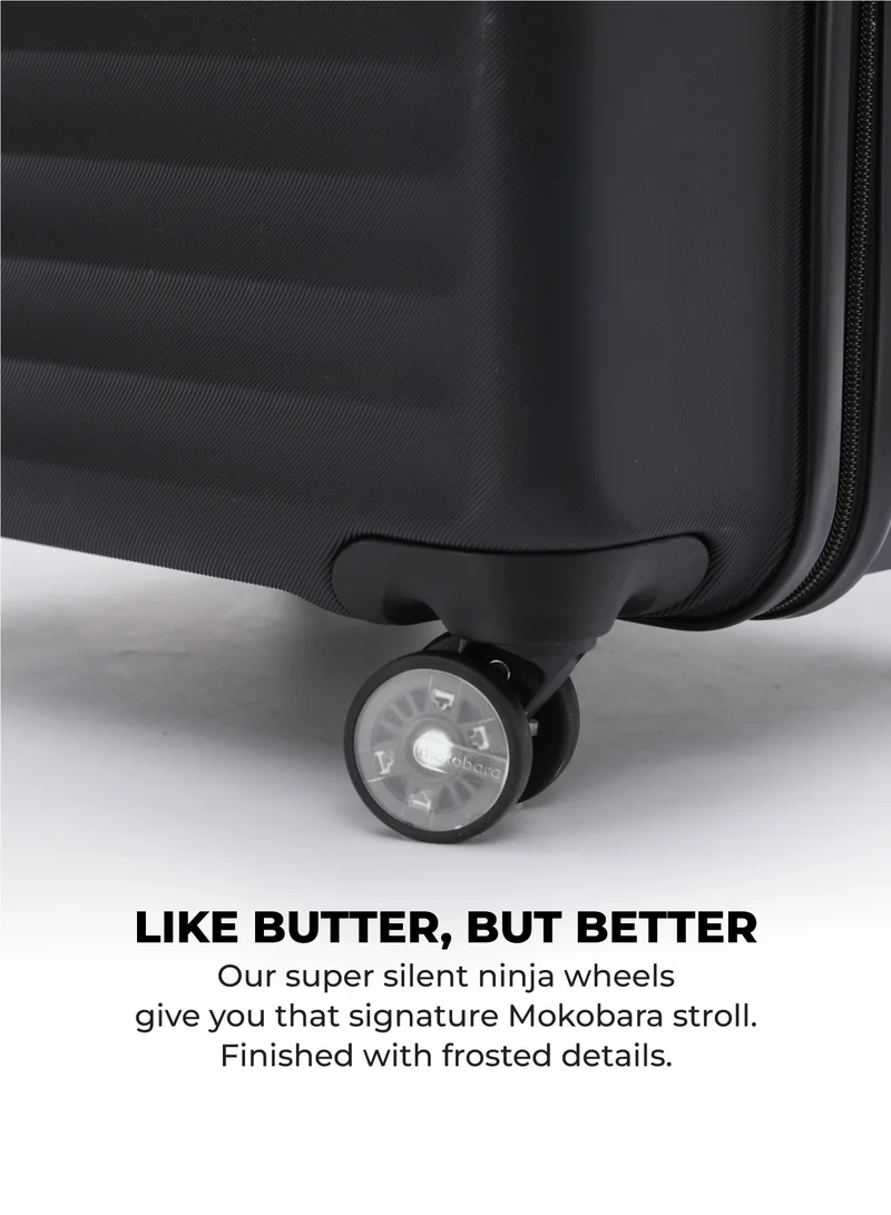 Mokobara The Aisle Trunk Set Of 2 - Durable Polycarbonate Material | Money Moves, Black