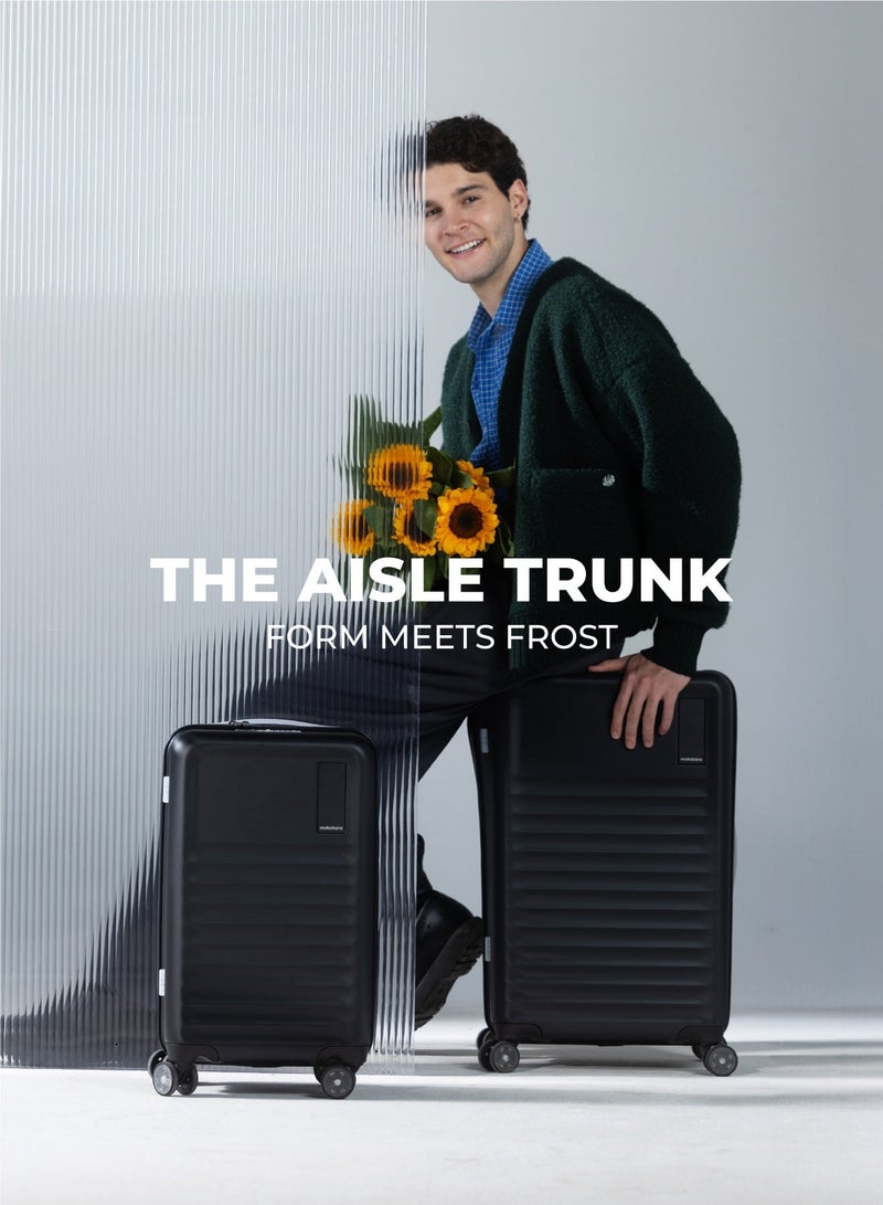 Mokobara Aisle Trunk Luggage Set of 2 | Cabin 40L + Check-in 70L | German Makrolon Hardshell | TSA Lock, YKK Zippers & Silent Ninja Wheels | Black (Money Moves) - Image 2