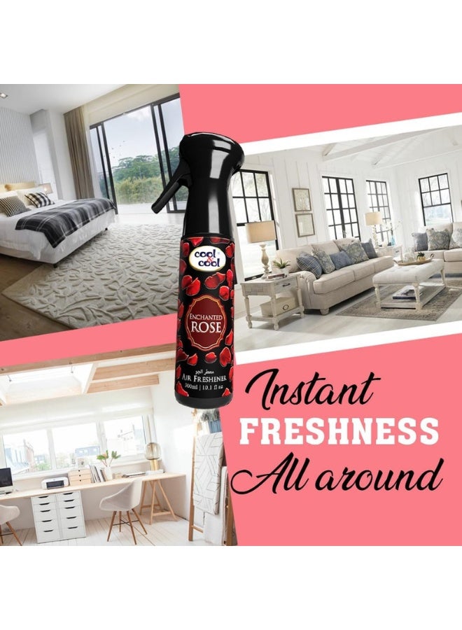 Cool & Cool Enchanted Rose Air Freshener | Long Lasting Fragrance, Eliminates Bad Odour, 300ml - Image 3