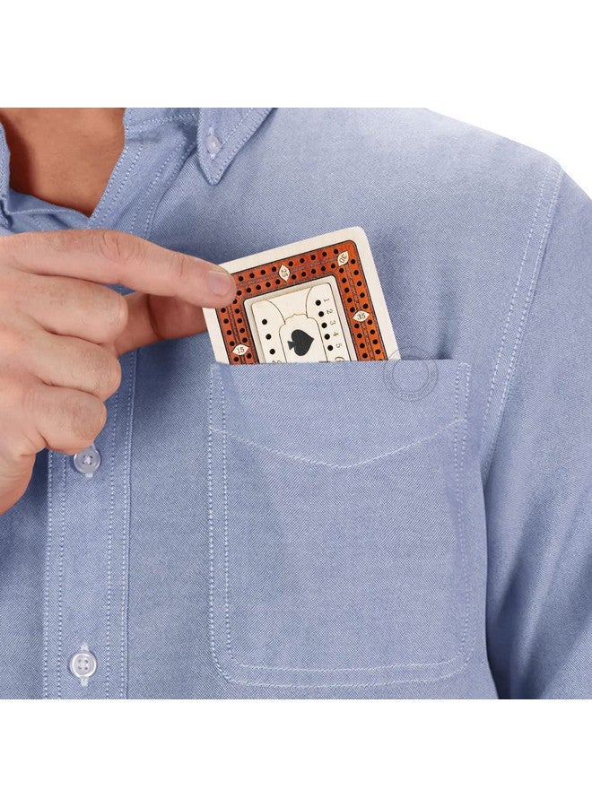 House of Cribbage - 2 Track - Wooden Travel/Pocket Size Cribbage Board - 4 Inch - Inlaid in Maple Wood/Bloodwood with Storage Space for Cribbage Pegs - 60 Points - Non Continuous - Image 5