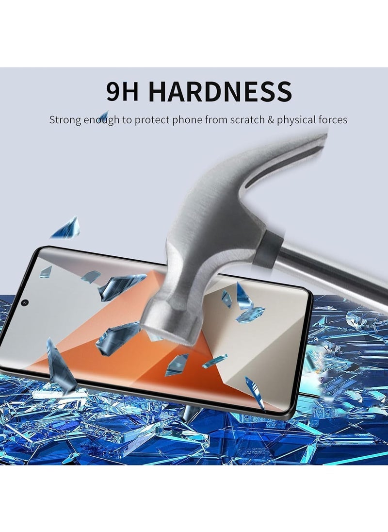 Raxoom Tempered Glass for Xiaomi Redmi Note 13 Pro Plus 5G Screen Protector with Camera Lens Protector [2+2 Pack], 3D Curved Full Coverage 9H Hardness Bubble Free Anti-Scratch Protective Film - Image 4