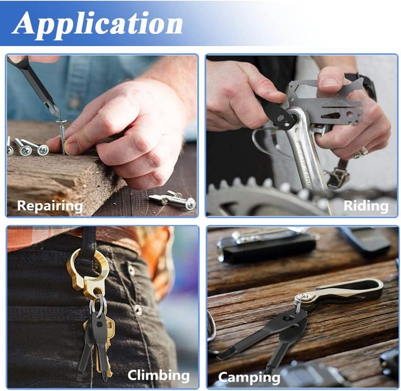 Eyech 8Pcs Mini Keychain ScrewdriverOutdoor Portable EDC Multifunction Screwdriver Set Flat Head  Phillips Screwdriver Wrench Tool with Key Ring  - Image 3