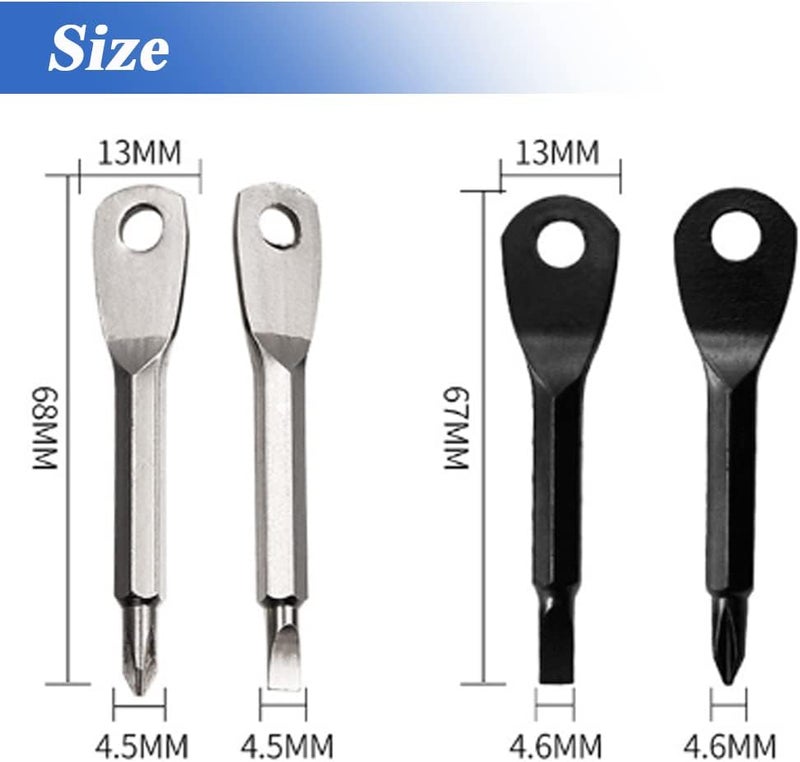 Eyech 8Pcs Mini Keychain ScrewdriverOutdoor Portable EDC Multifunction Screwdriver Set Flat Head  Phillips Screwdriver Wrench Tool with Key Ring  - Image 2