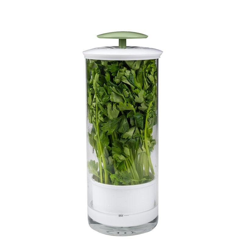 Goodful Goodful Herb Keeper Preserver Designed for Optimum Breathable Airflow for Maximum Freshness Water Line Ensures the Use of the Right Amount of Water Stores in your Refrigerator 