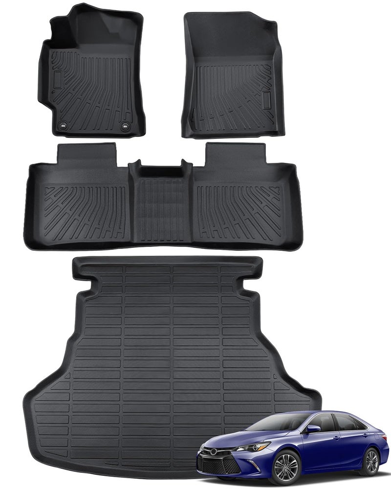 BAMACAR Floor Mats Cargo Liner for Toyota Camry 2017 2016 2015 LE/SE/XSE/XLE, All Weather Floor Liner for Camry 2015-2017Car Accessories, Waterproof Automotive Rubber Heavy Duty Trunk Mat Anti-Slip - Image 1