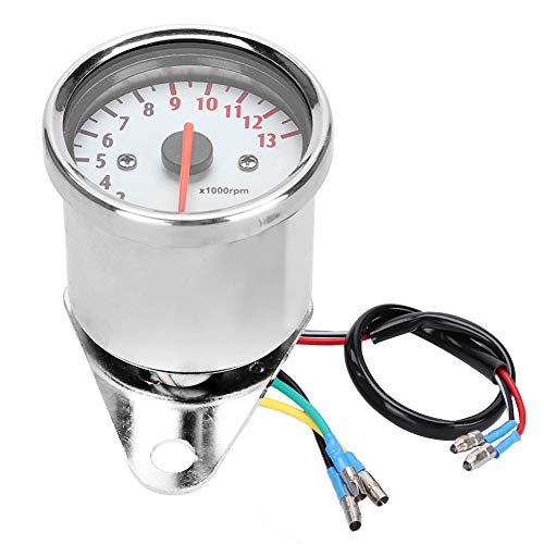 Suuonee DC 12V Motorcycle Tachometer LED Display Electronic Gauge 13000rpm Shockproof Aluminum Housing High Sensitivity OEM Replacement Compatible with Most 12V Motorcycles - Image 1