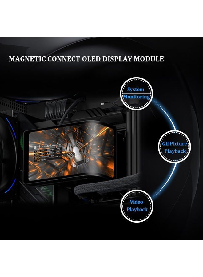 Thermalright Wonder Vision 360 Turbo ARGB Black AIO CPU Cooling,CPU Water Cooler System,6.67inch Curved Screen with 2400x1080 Resolution,for AM4/AM5,LGA1851/1700,7:3 Visual Scale Screen Ratio for 3D - Image 3