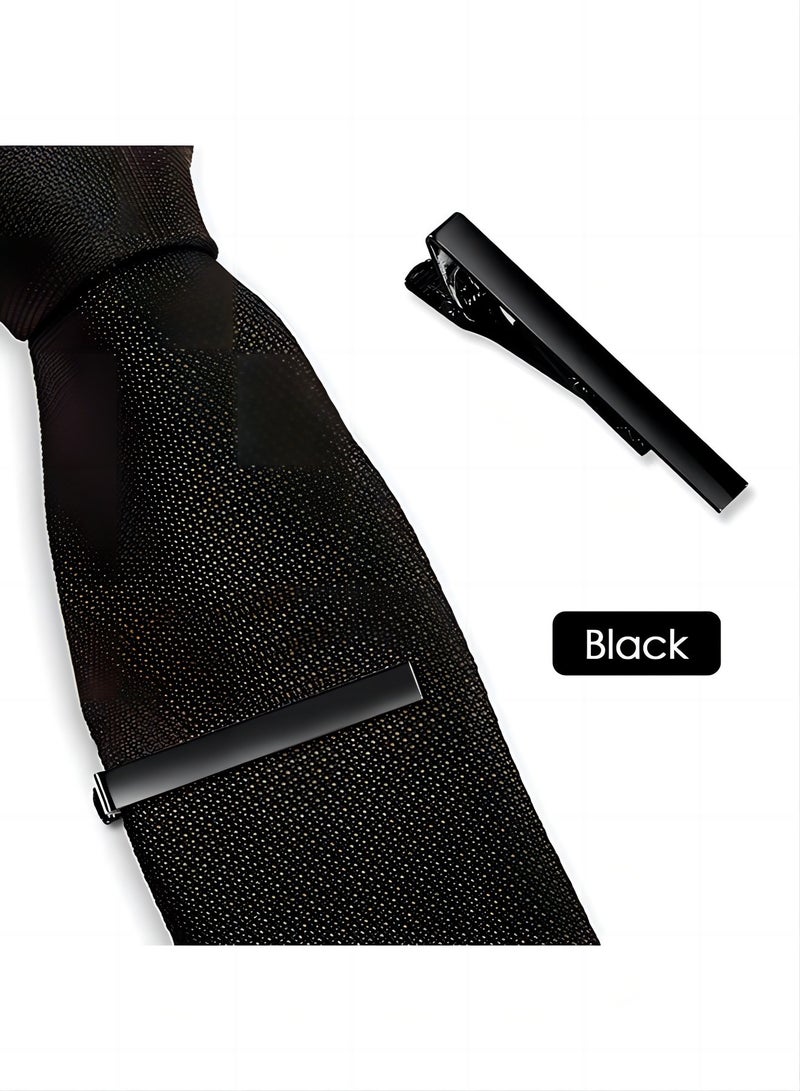 Men's Tie Clips 3-Pack Metal Tie Tack Bar Black Gold Silver Simple Design for Wedding Business Daily Use - Image 5