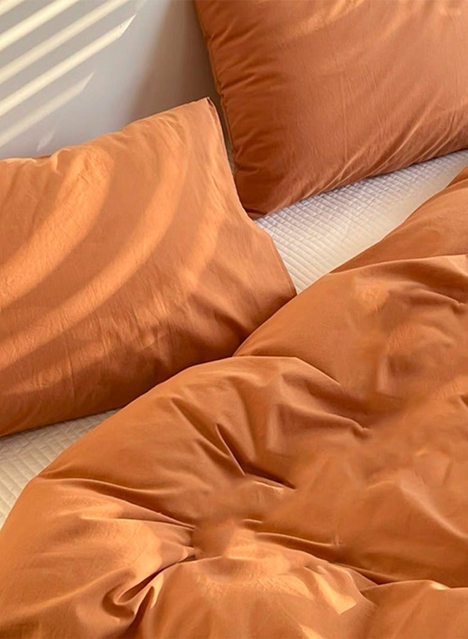 4-Piece Pure Cotton Solid Color Minimalist Style Comfortable Set King Size 220x240cm  - Image 2