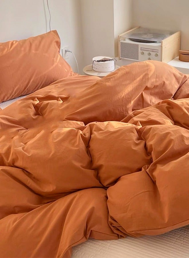 4-Piece Pure Cotton Solid Color Minimalist Style Comfortable Set King Size 220x240cm  - Image 3