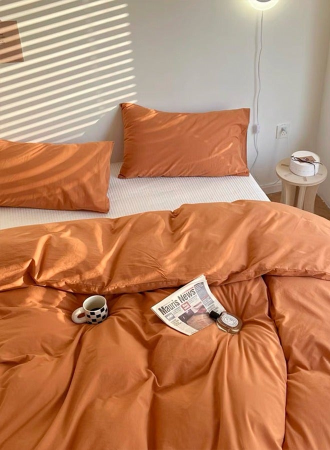 4-Piece Pure Cotton Solid Color Minimalist Style Comfortable Set King Size 220x240cm  - Image 5