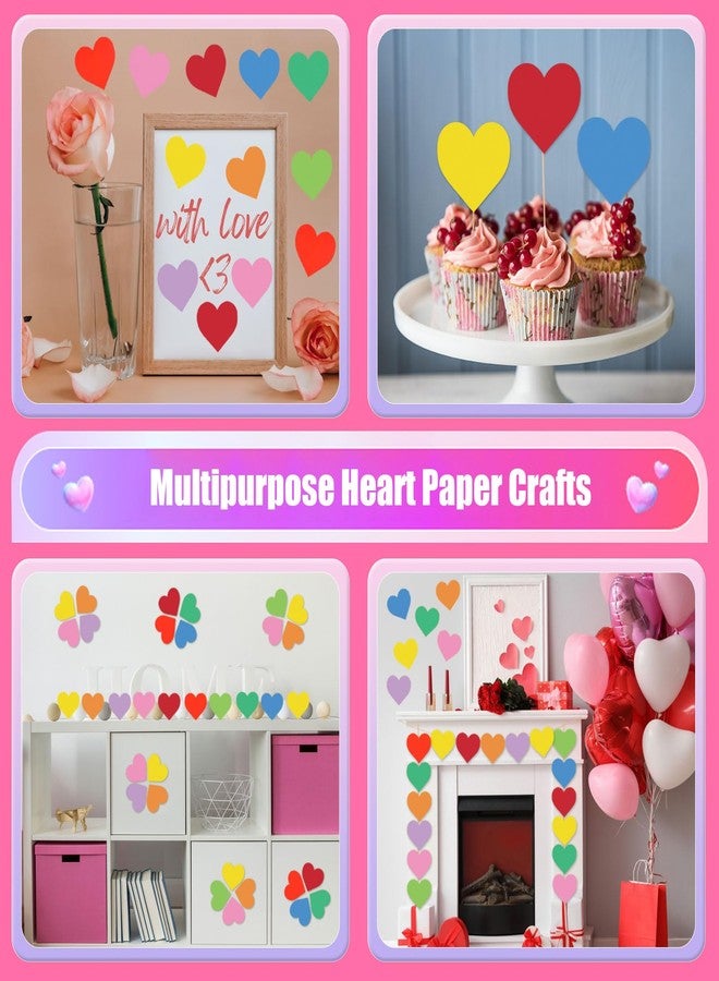 MixTeach 180Pcs Valentine Heart Paper Cutouts, 9 Color - Image 5